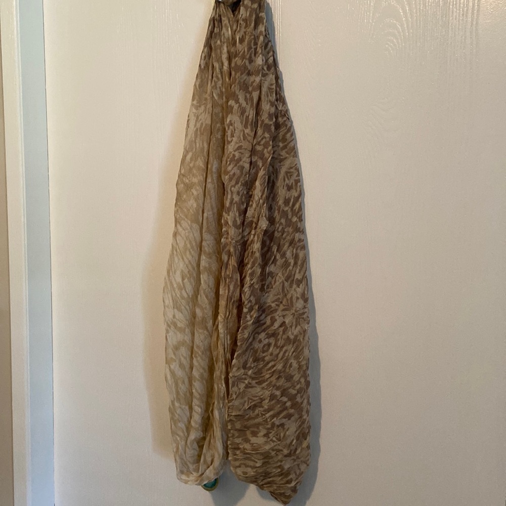 Beige animal print infinity scarf
